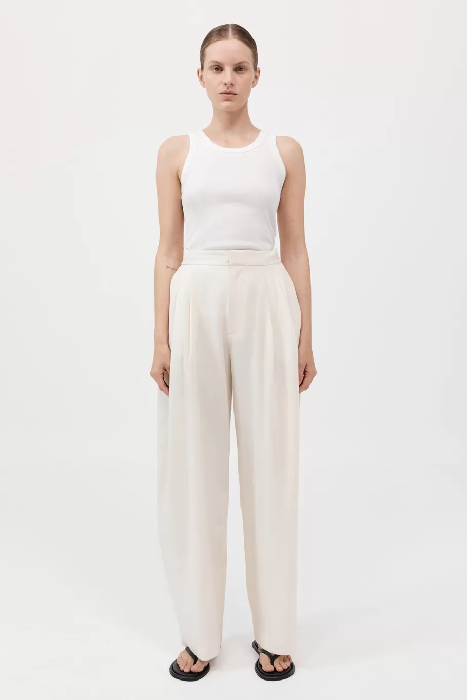 Tailoring | Pants | St. Agni Adjustable Pants - MILK