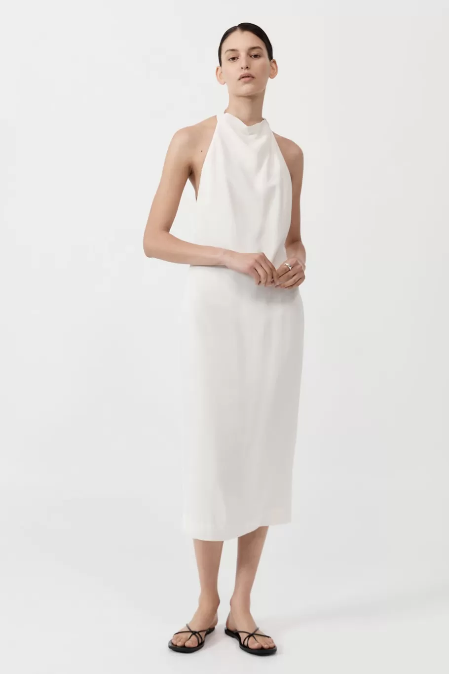 Dresses | St. Agni Asymm Belt Back Dress - OFF WHITE