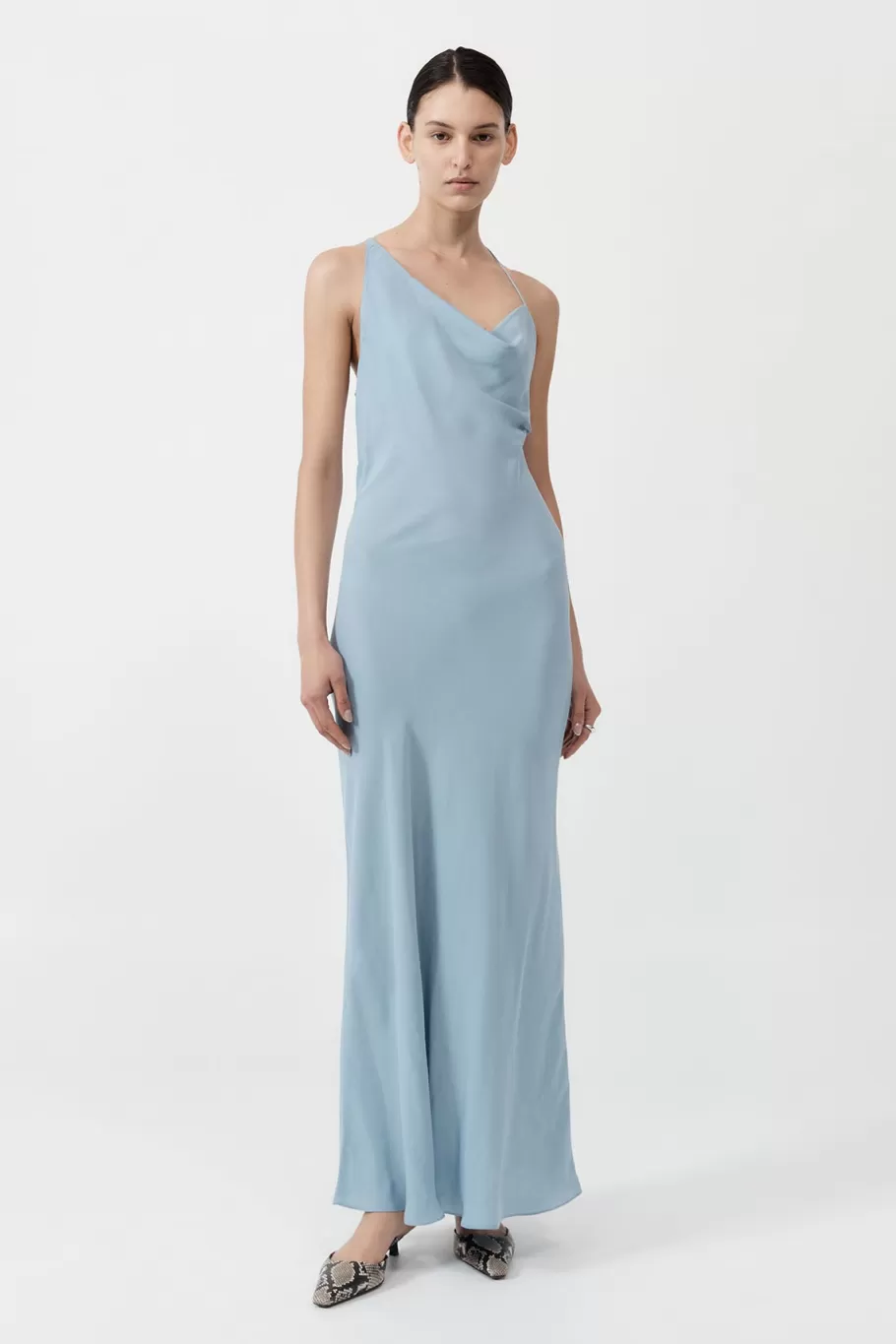 Dresses | St. Agni Asymm Drape Maxi Dress - STONE BLUE