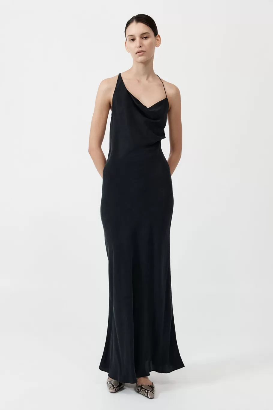 Dresses | St. Agni Asymm Drape Maxi Dress - WASHED BLACK