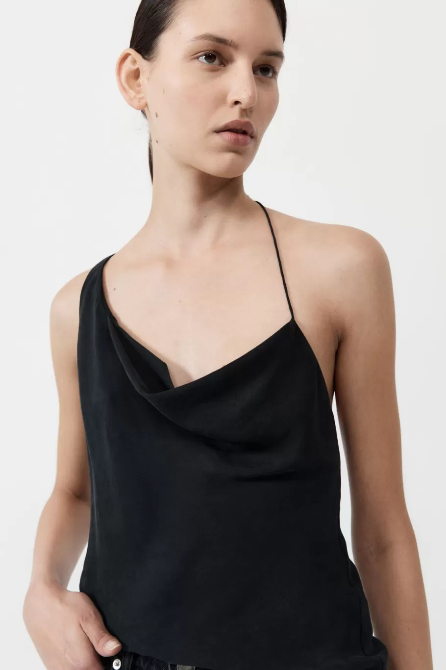 Tops | St. Agni Asymm Drape Top - WASHED BLACK