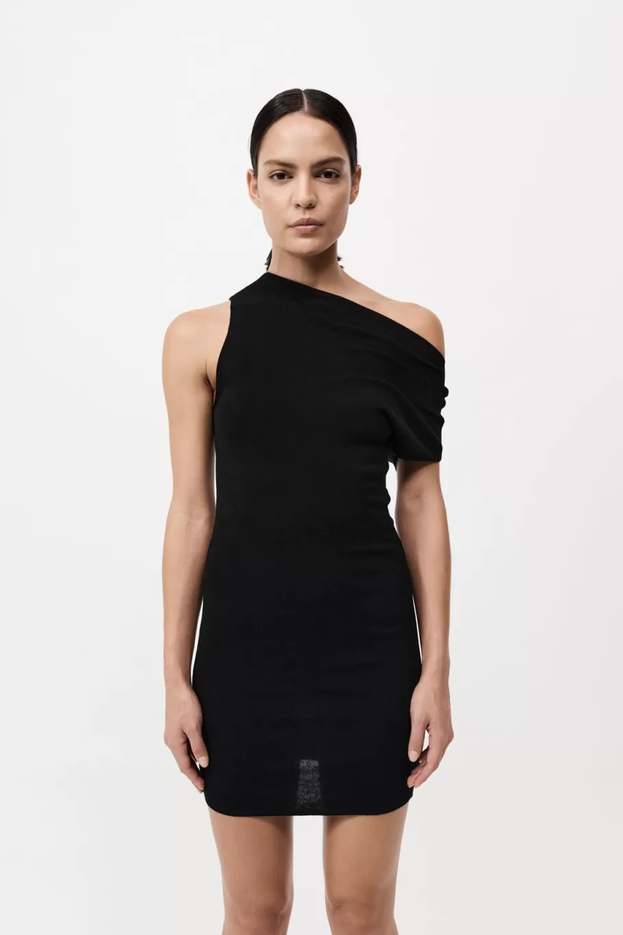 Dresses | Knitwear | St. Agni Asymmetric Knit Mini Dress - BLACK