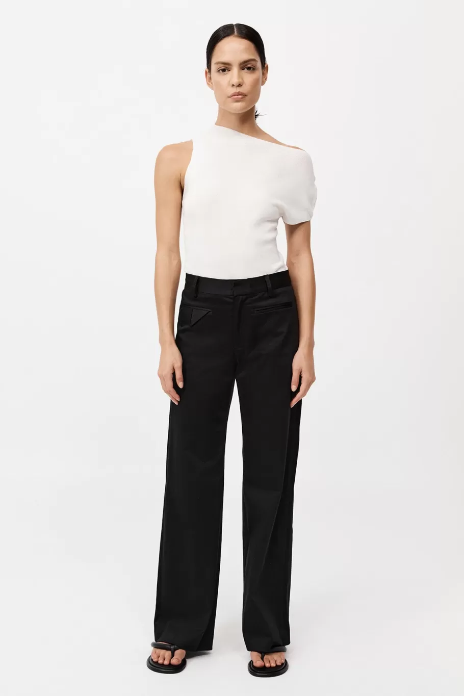 Tops | Knitwear | St. Agni Asymmetric Knit Top - OFF WHITE