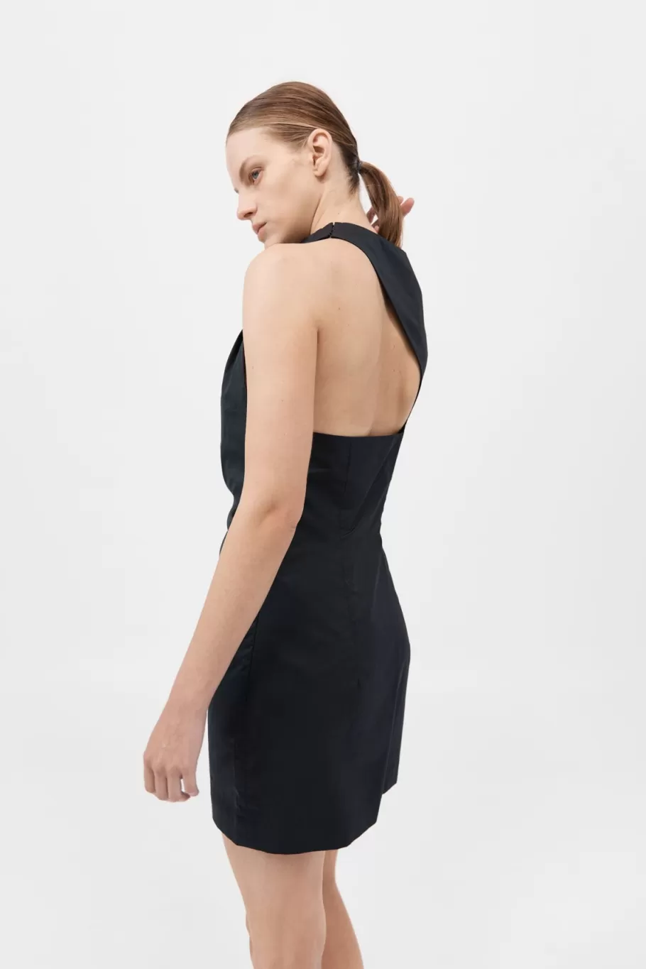 Dresses | St. Agni Asymmetric Tuck Mini Dress - BLACK