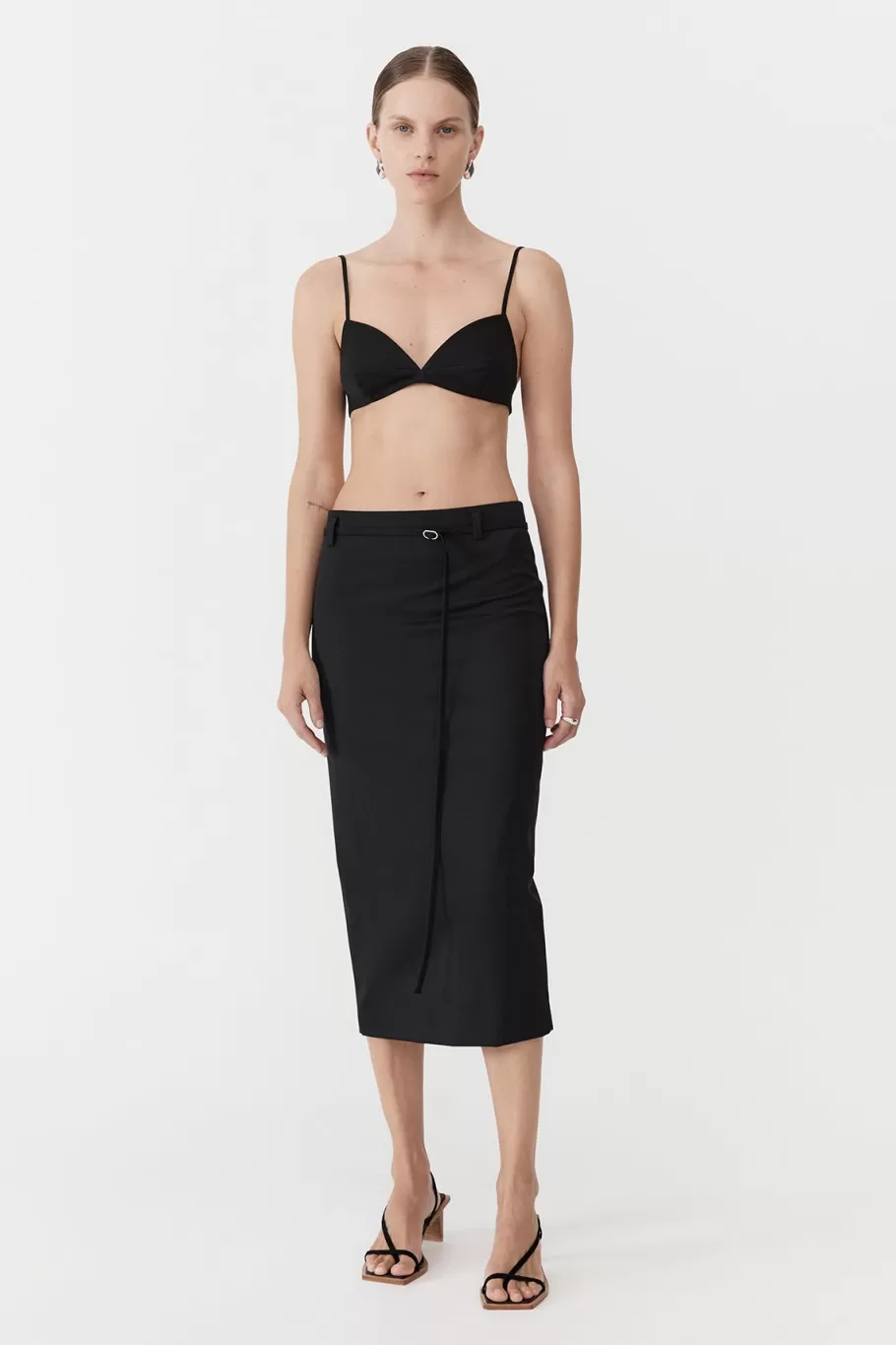 Tailoring | Skirts | St. Agni Belted Pencil Skirt - BLACK