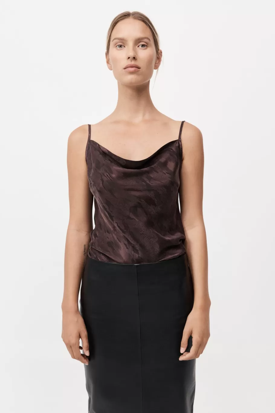 Tops | Singlets | St. Agni Bias Slip Cami - Chocolate Plum