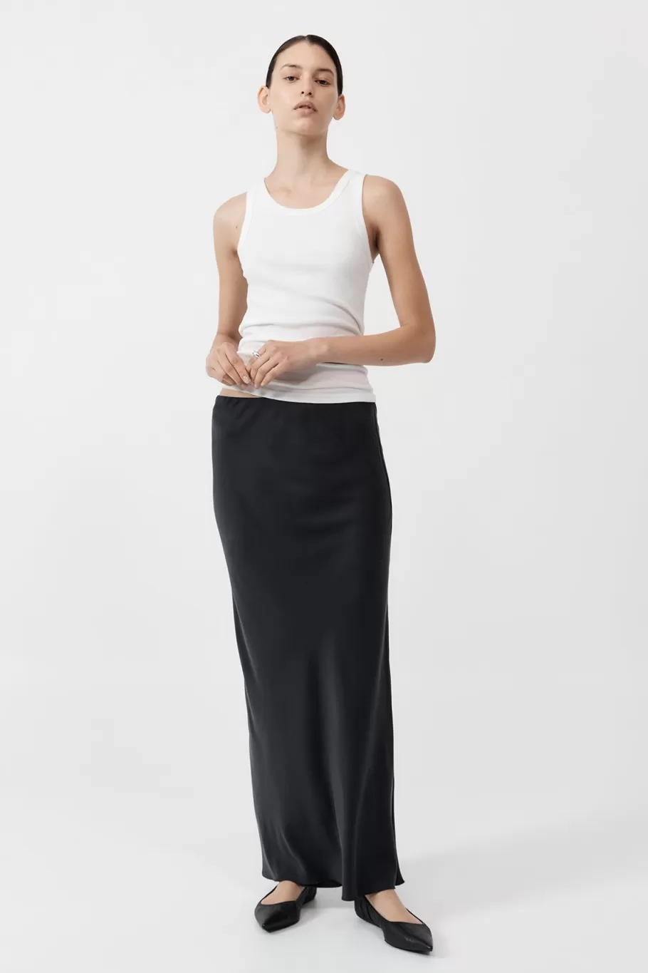 Skirts | St. Agni Bias Slip Skirt - BLACK