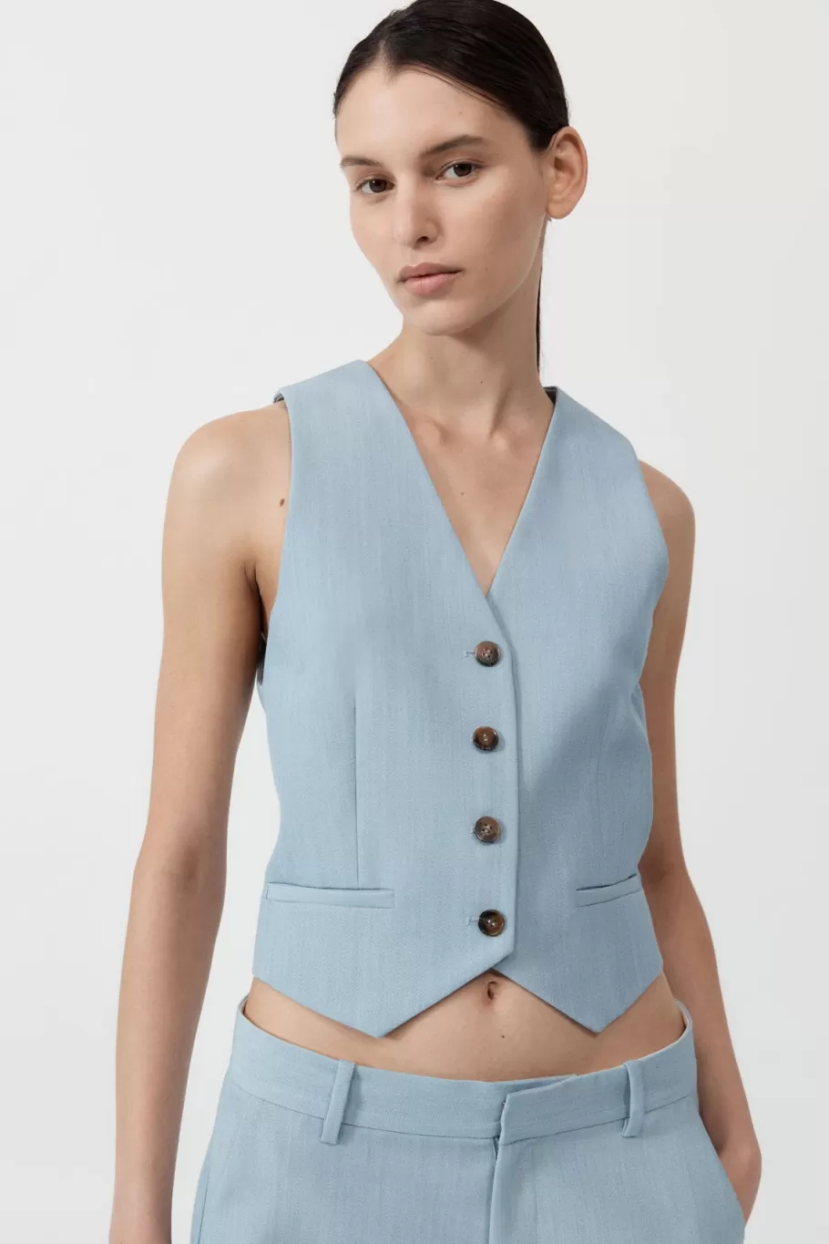 Tops | Tailoring | St. Agni Carter Vest - Stone Blue