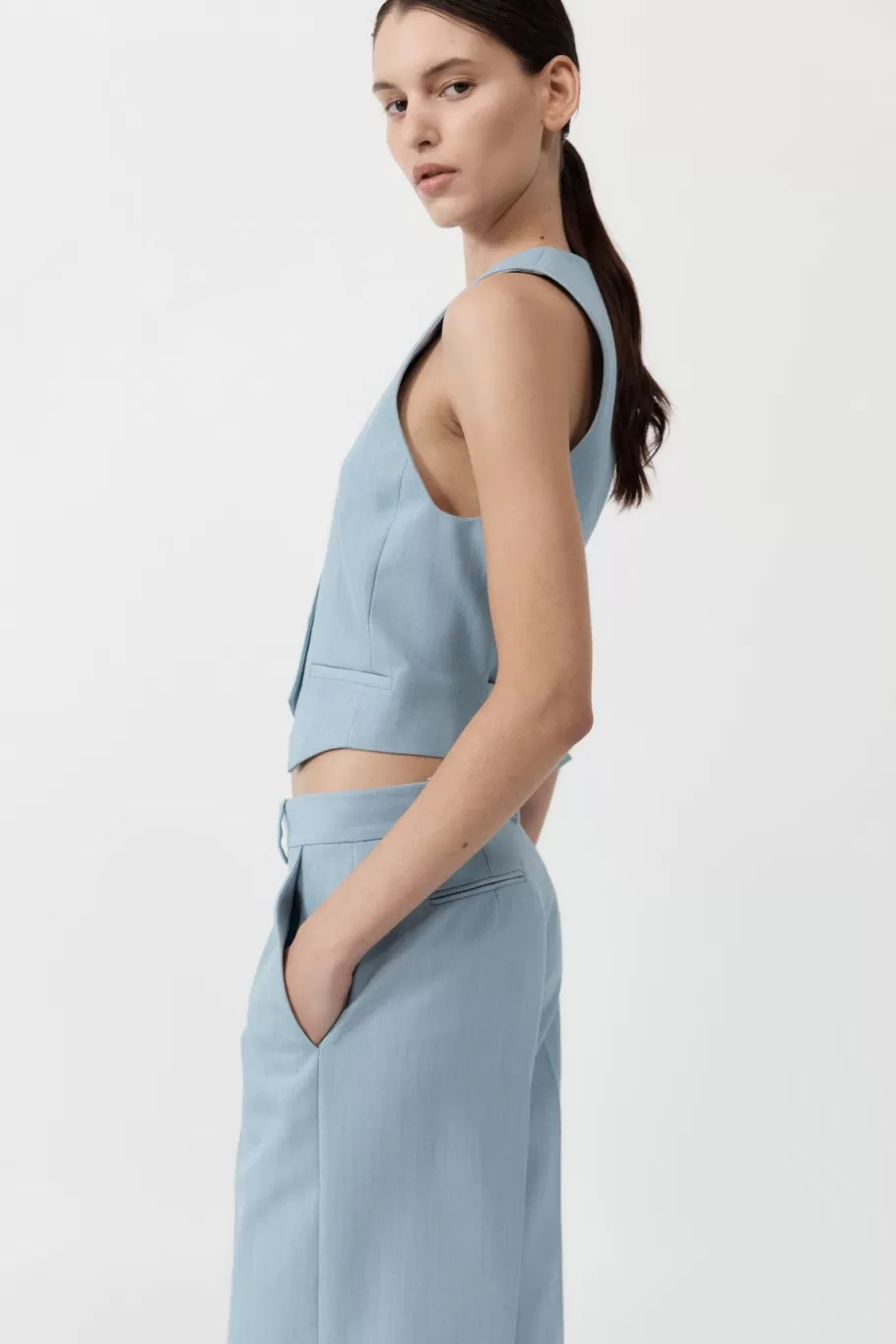 Tops | Tailoring | St. Agni Carter Vest - Stone Blue