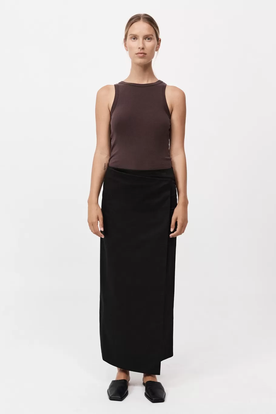 Tailoring | Skirts | St. Agni Column Wrap Skirt - BLACK