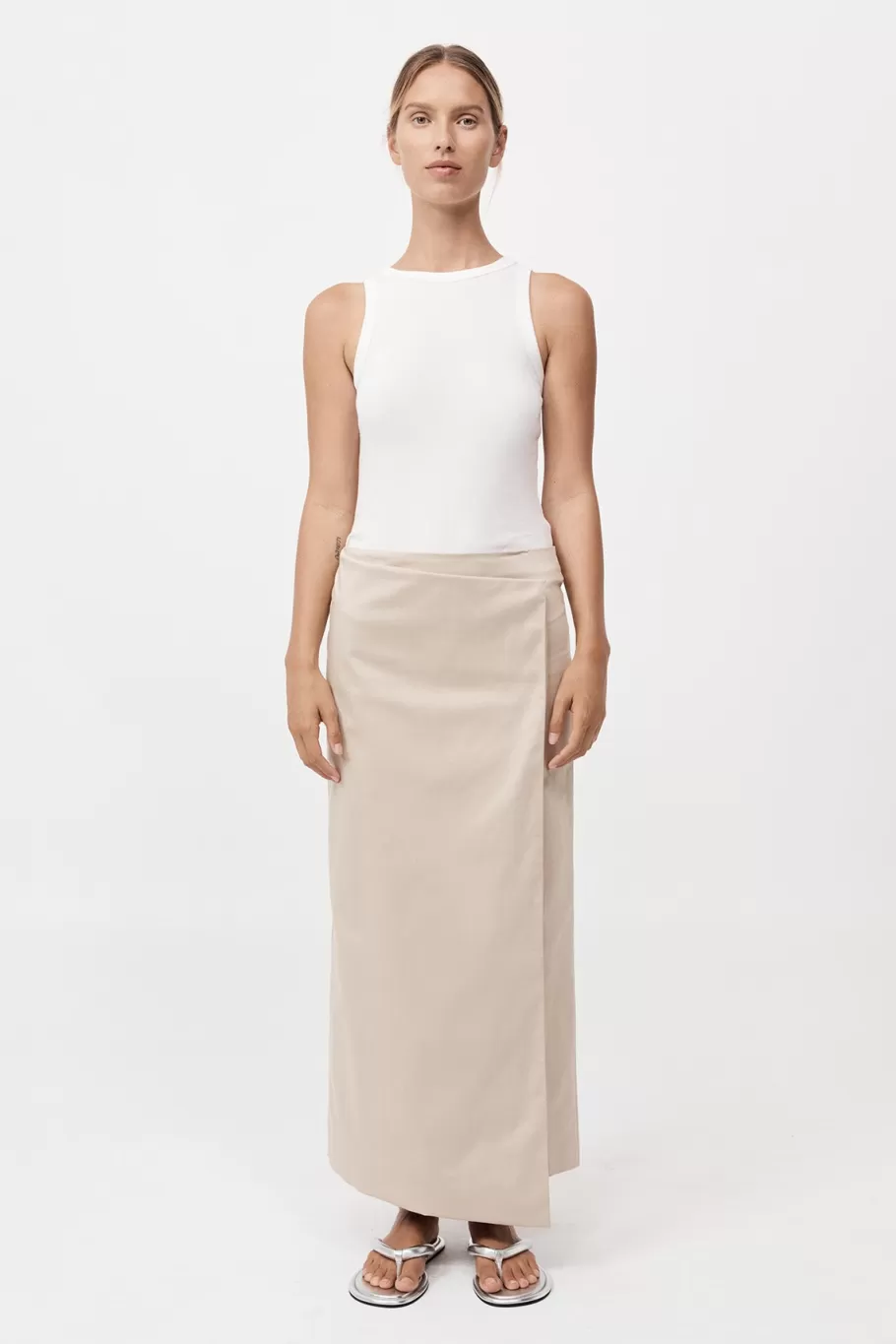 Skirts | Tailoring | St. Agni Column Wrap Skirt - CHAMPAGNE