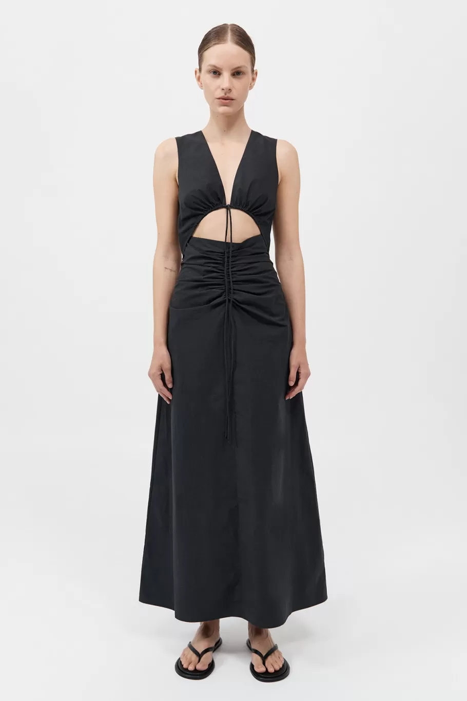 Dresses | St. Agni Cotton Gathered Dress - BLACK