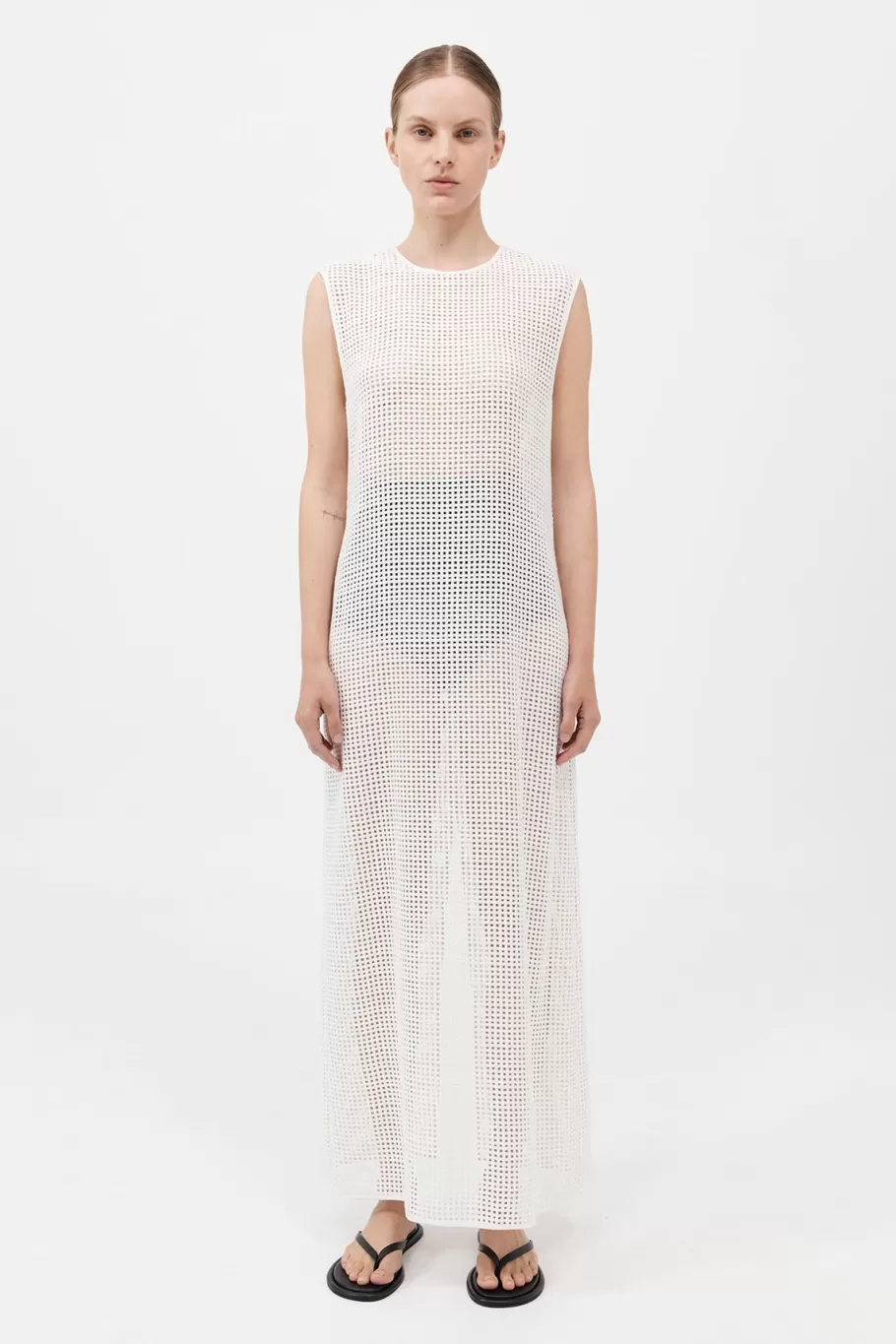 Dresses | St. Agni Cotton Grid Dress - WHITE