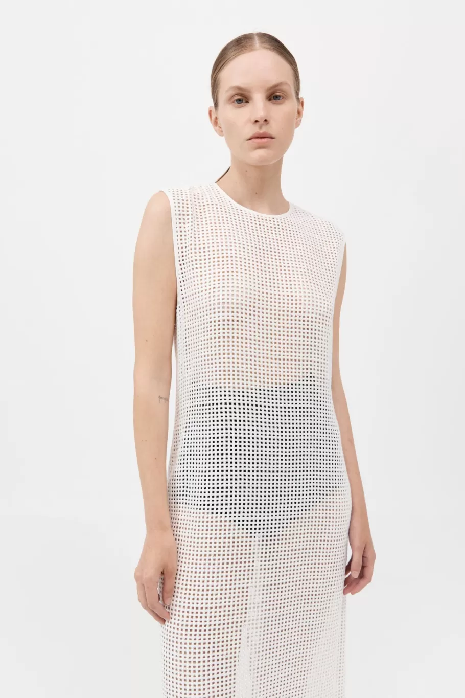 Dresses | St. Agni Cotton Grid Dress - WHITE