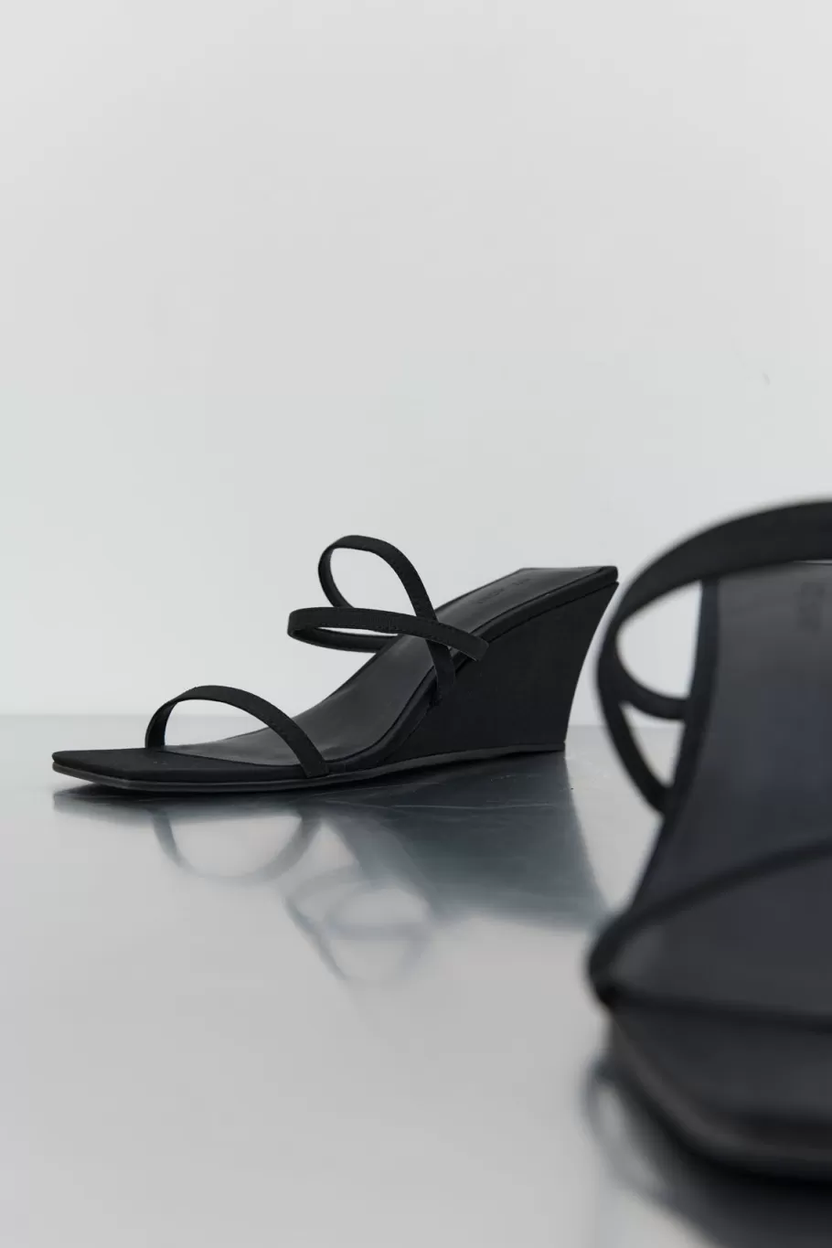 Heels | Wedges | St. Agni Cross Strap Wedge - BLACK