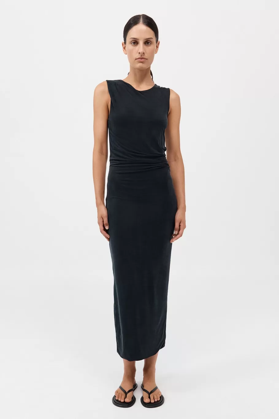 Dresses | St. Agni Cupro Jersey Drape Dress - BLACK