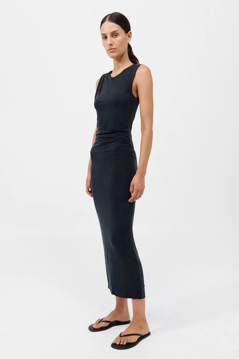 Dresses | St. Agni Cupro Jersey Drape Dress - BLACK