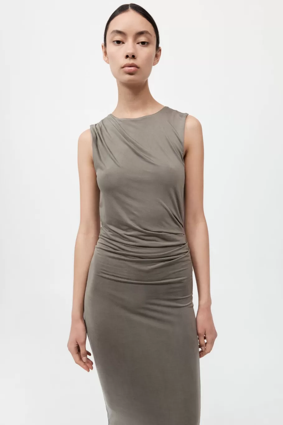 Dresses | St. Agni Cupro Jersey Drape Dress - SMOKEY OLIVE