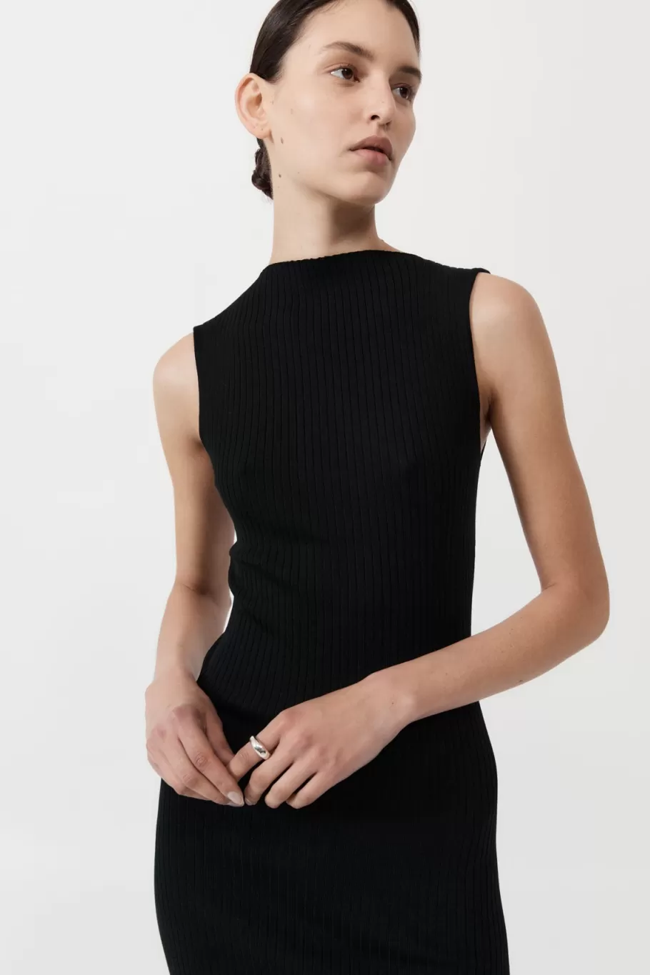 Dresses | Knitwear | St. Agni Cut Away Knit Dress - BLACK