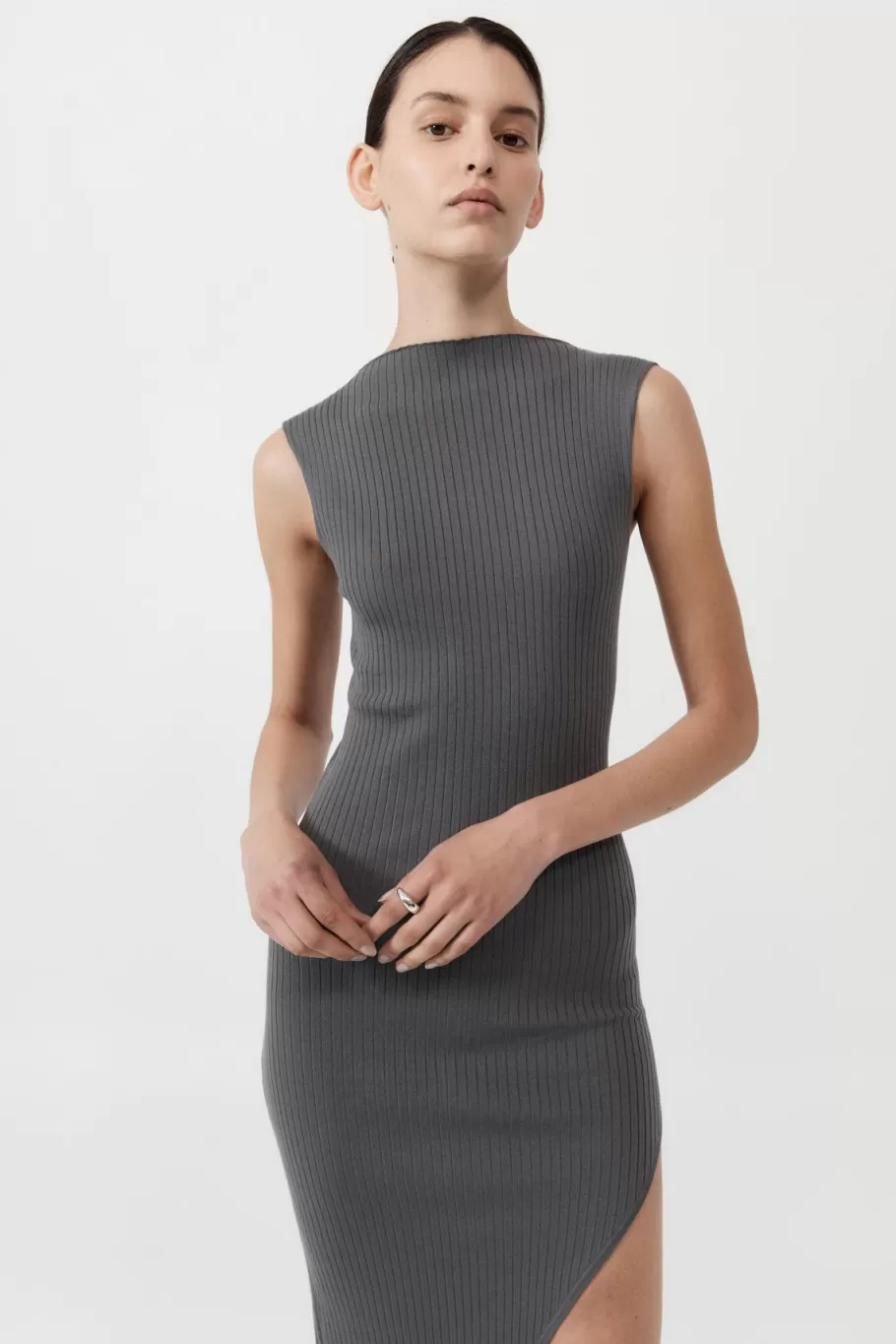 Dresses | Knitwear | St. Agni Cut Away Knit Dress - STONE GREY