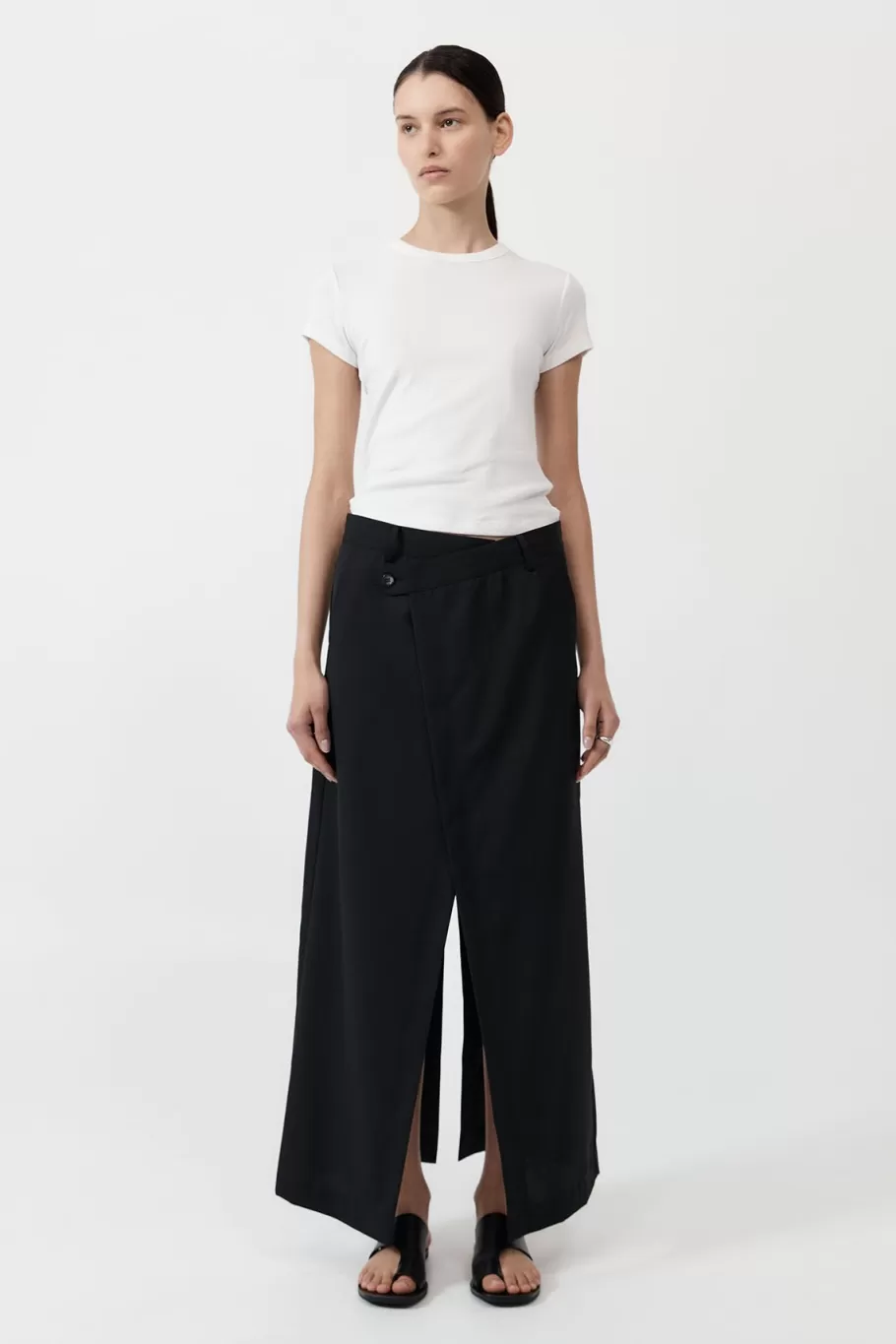 Tailoring | Skirts | St. Agni Deconstructed Waist Maxi Skirt - BLACK