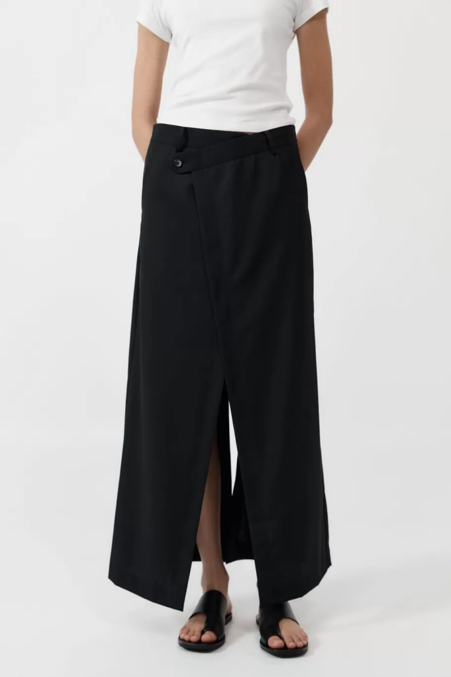 Tailoring | Skirts | St. Agni Deconstructed Waist Maxi Skirt - BLACK