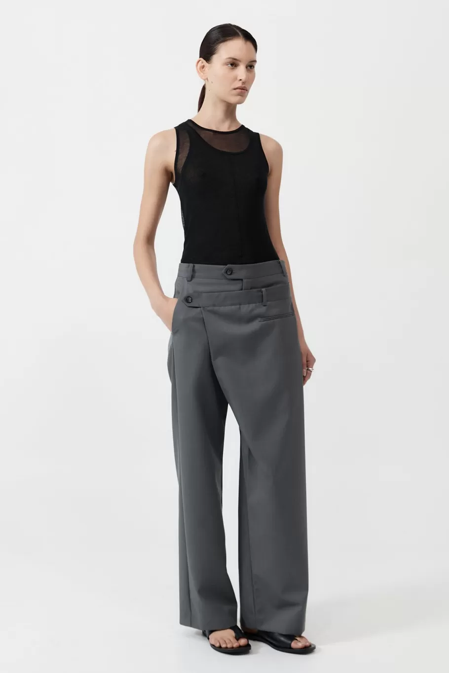 Tailoring | Pants | St. Agni Deconstructed Waist Pants - Pewter Grey