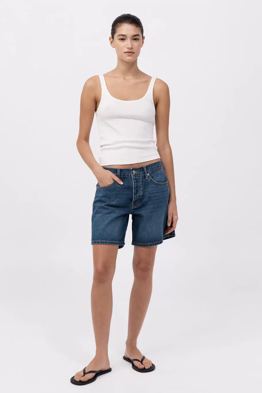 Shorts | Pants | St. Agni Denim Mid Rise Shorts - Indigo