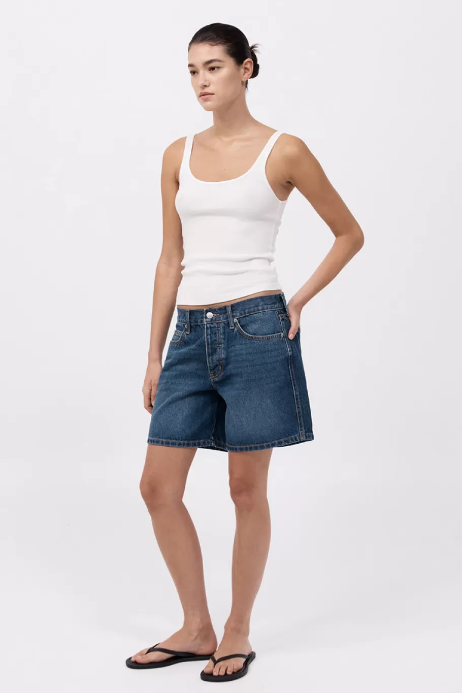 Shorts | Pants | St. Agni Denim Mid Rise Shorts - Indigo