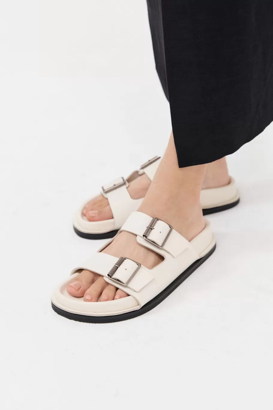 Slides | St. Agni Double Buckle Slides - TOFU