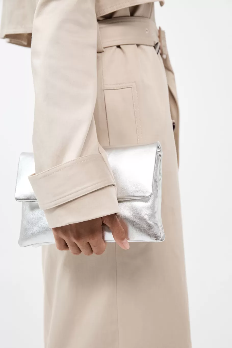 Bags | Clutches | St. Agni Dual Envelope Clutch - SILVER