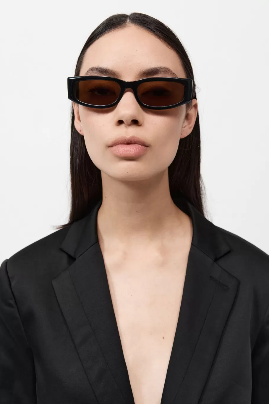 Eyewear | St. Agni Everyday Rectangle Sunglasses - Black/Brown BLACK BROWN