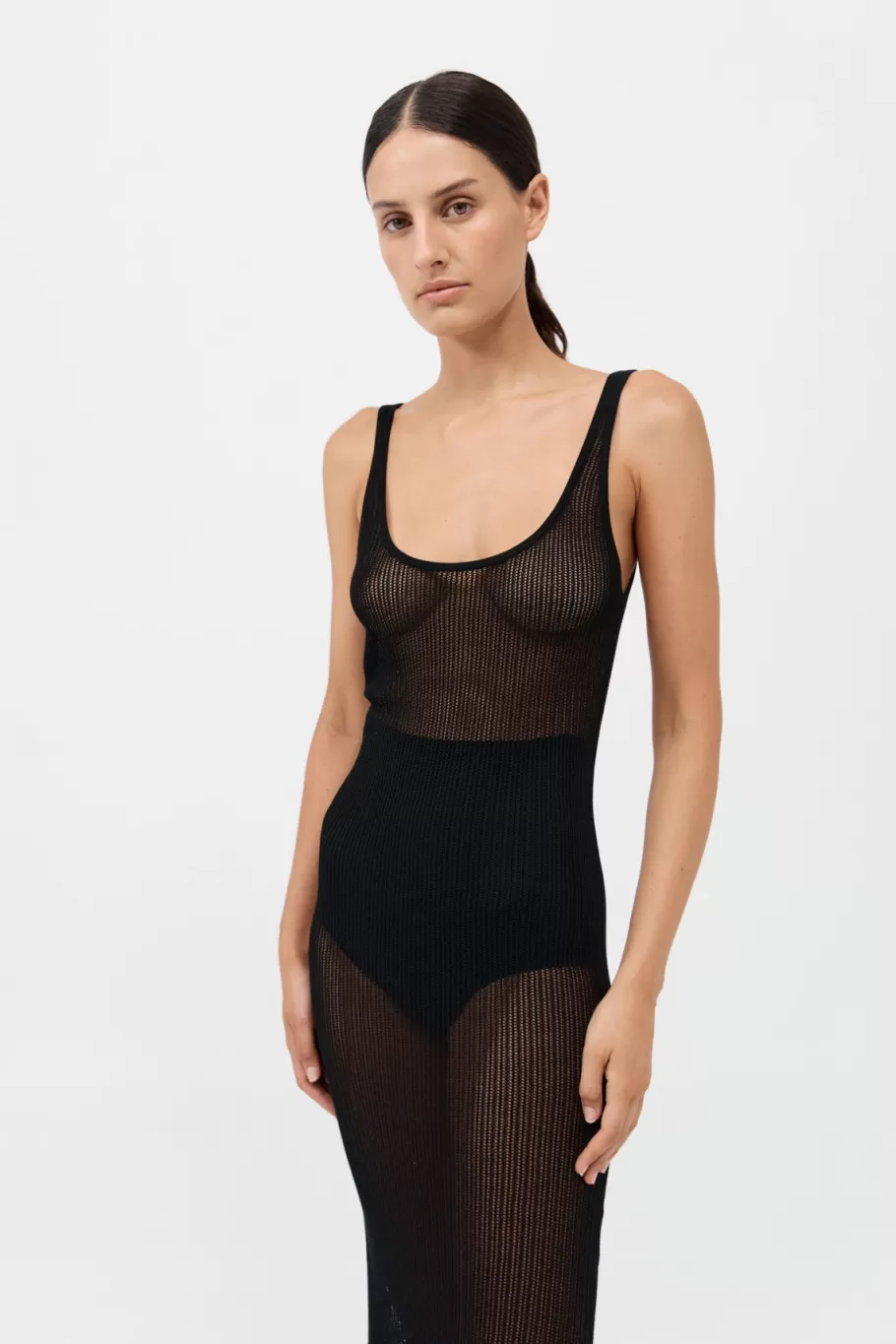 Dresses | Knitwear | St. Agni Fine Crochet Tank Dress - BLACK