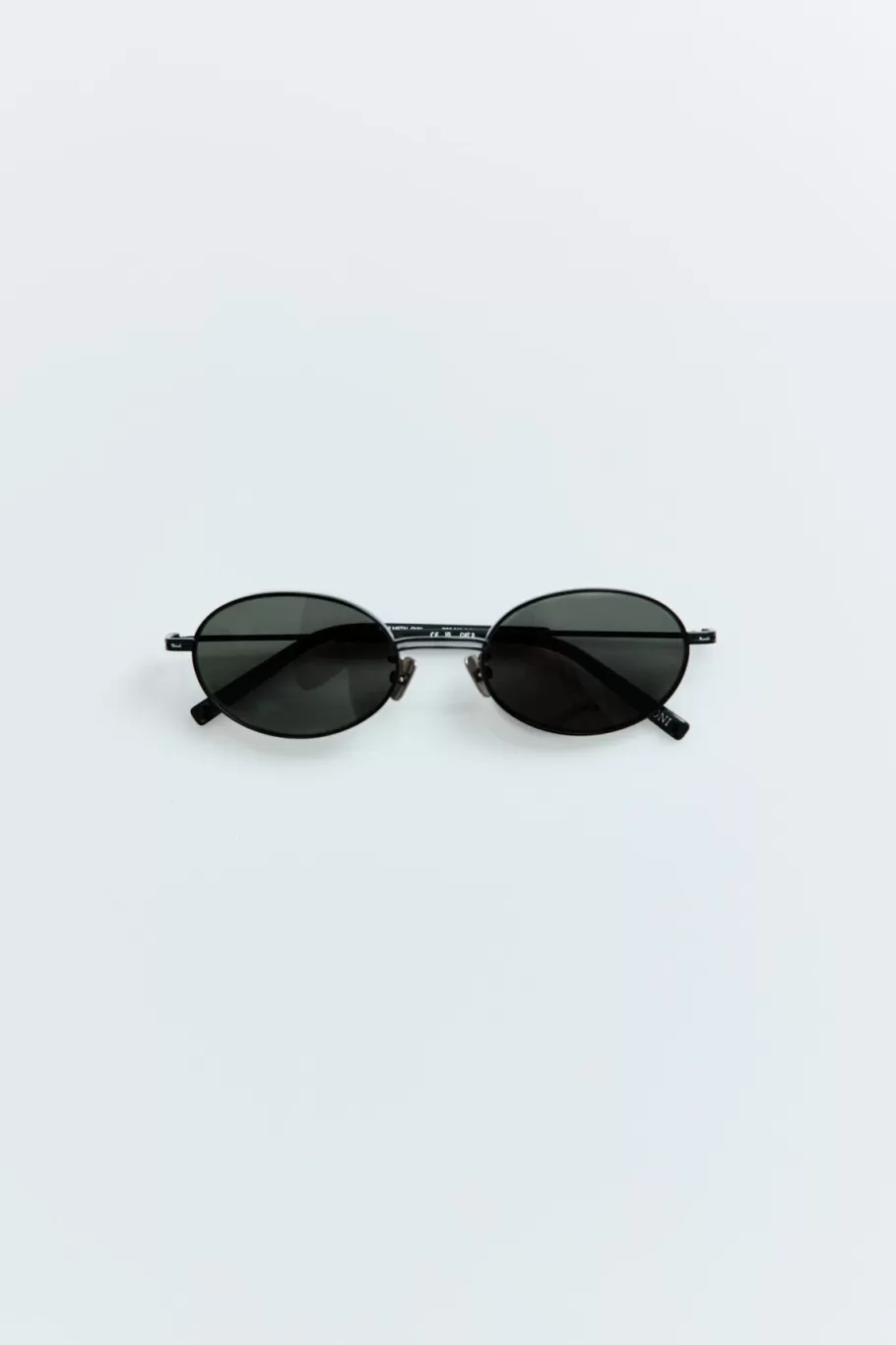 Eyewear | St. Agni Fine Metal Oval Sunglasses - Black/Grey BLACK GREY