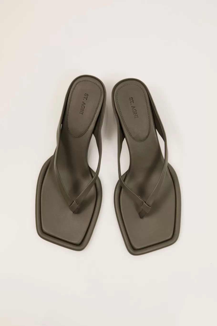 Heels | St. Agni Flip Flop Sandals - SMOKEY OLIVE