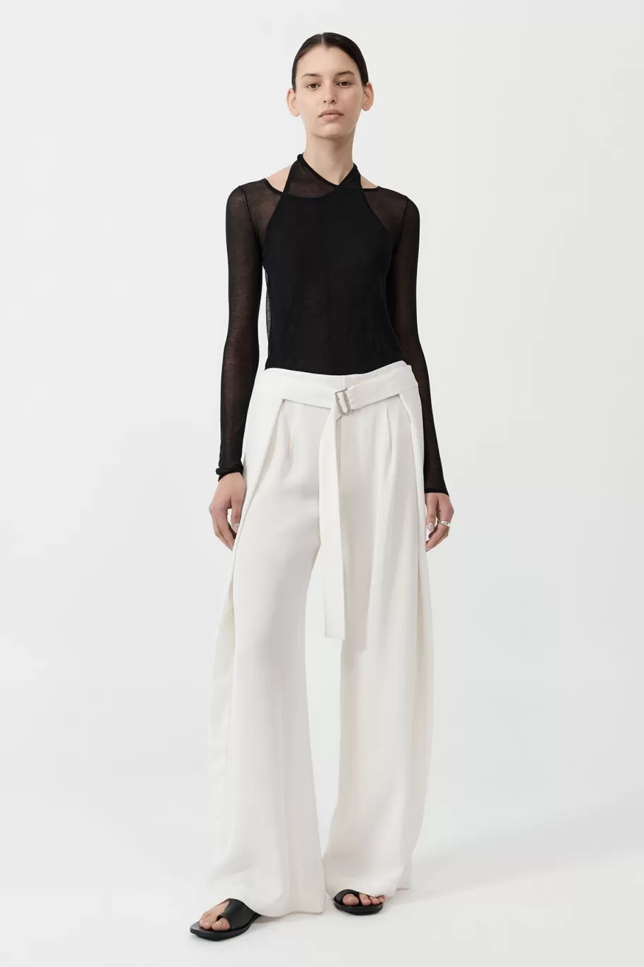 Tailoring | Pants | St. Agni Fold Trousers - OFF WHITE