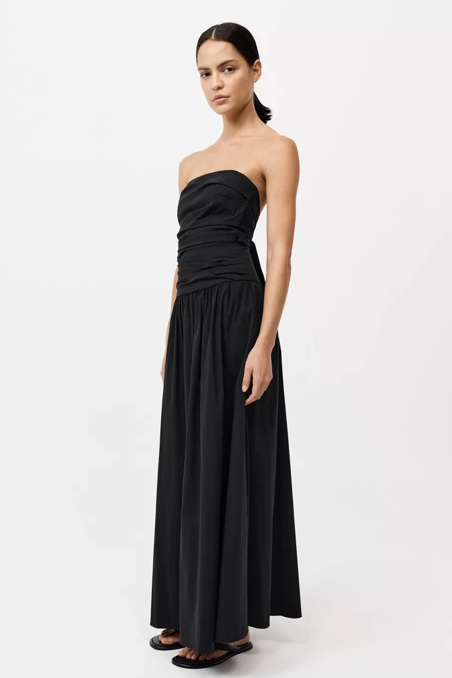 Dresses | St. Agni Gathered Strapless Tie Back Dress - BLACK