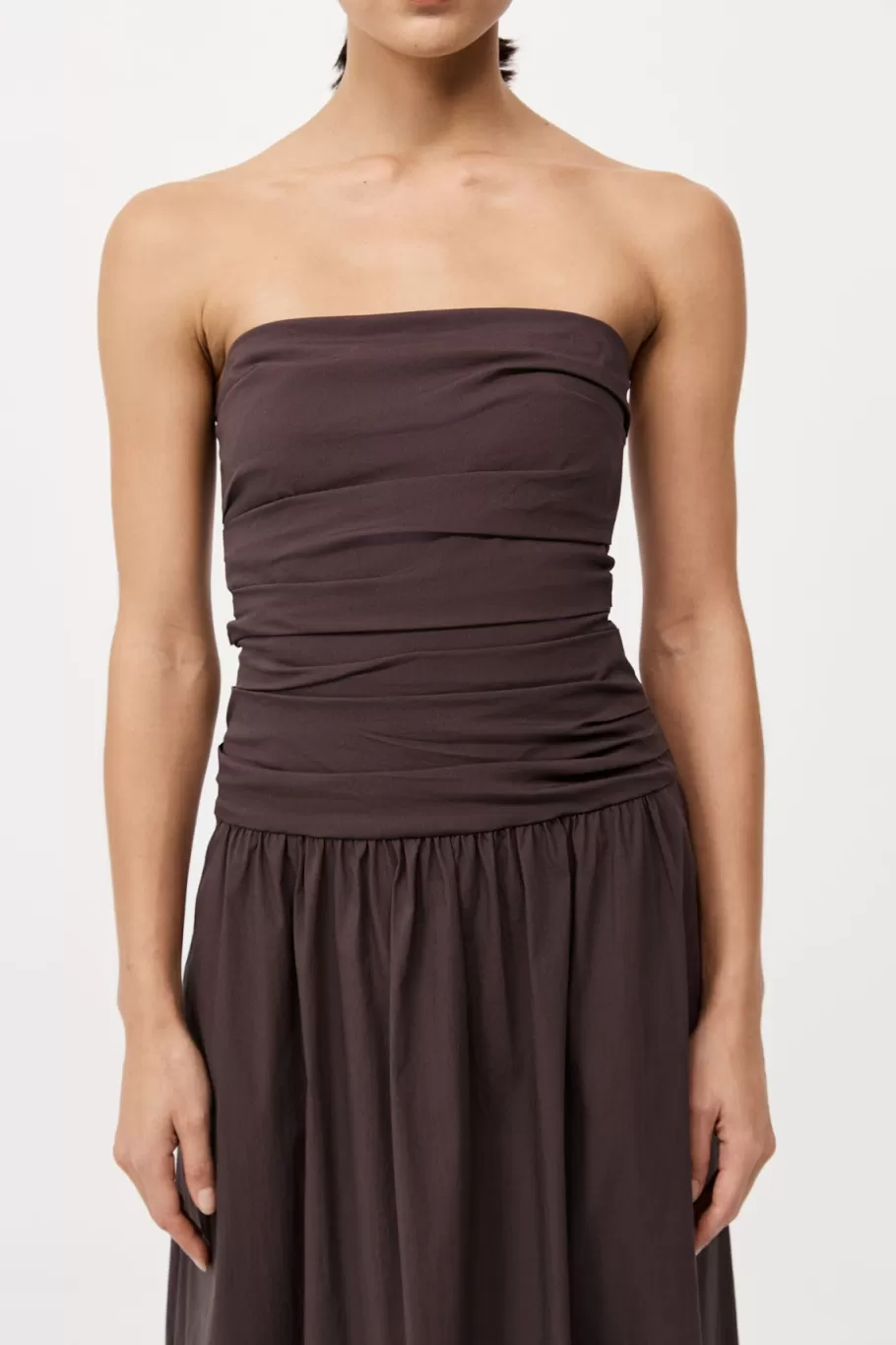 Dresses | St. Agni Gathered Strapless Tie Back Dress - CHOCOLATE PLUM