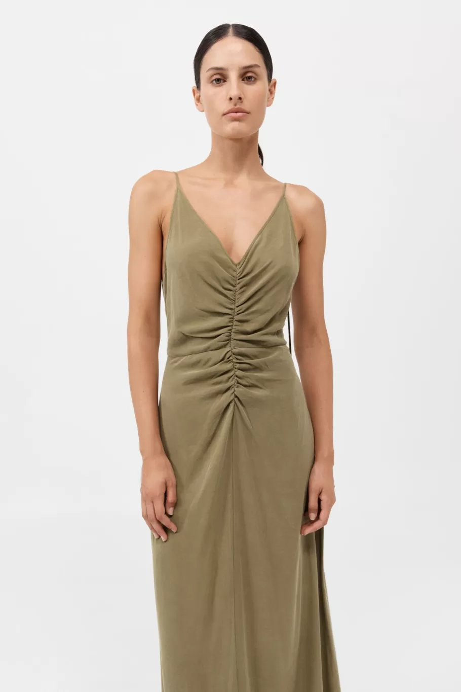 Dresses | St. Agni Gathered Tie Dress - OLIVE