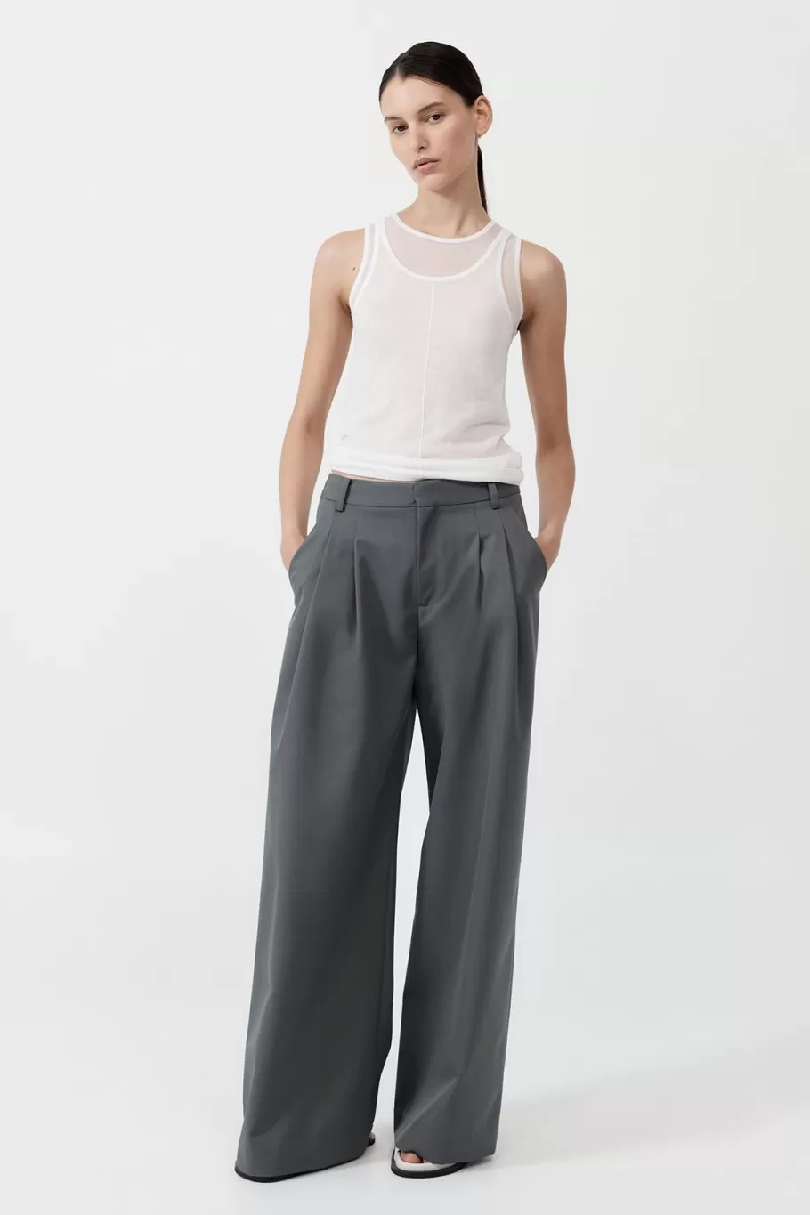 Tailoring | Pants | St. Agni Homme Pleat Pants - Pewter Grey