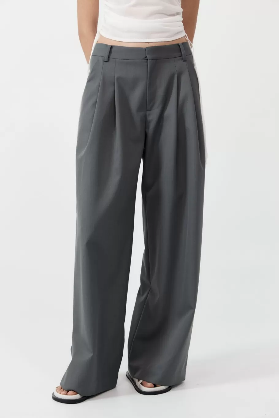 Tailoring | Pants | St. Agni Homme Pleat Pants - Pewter Grey