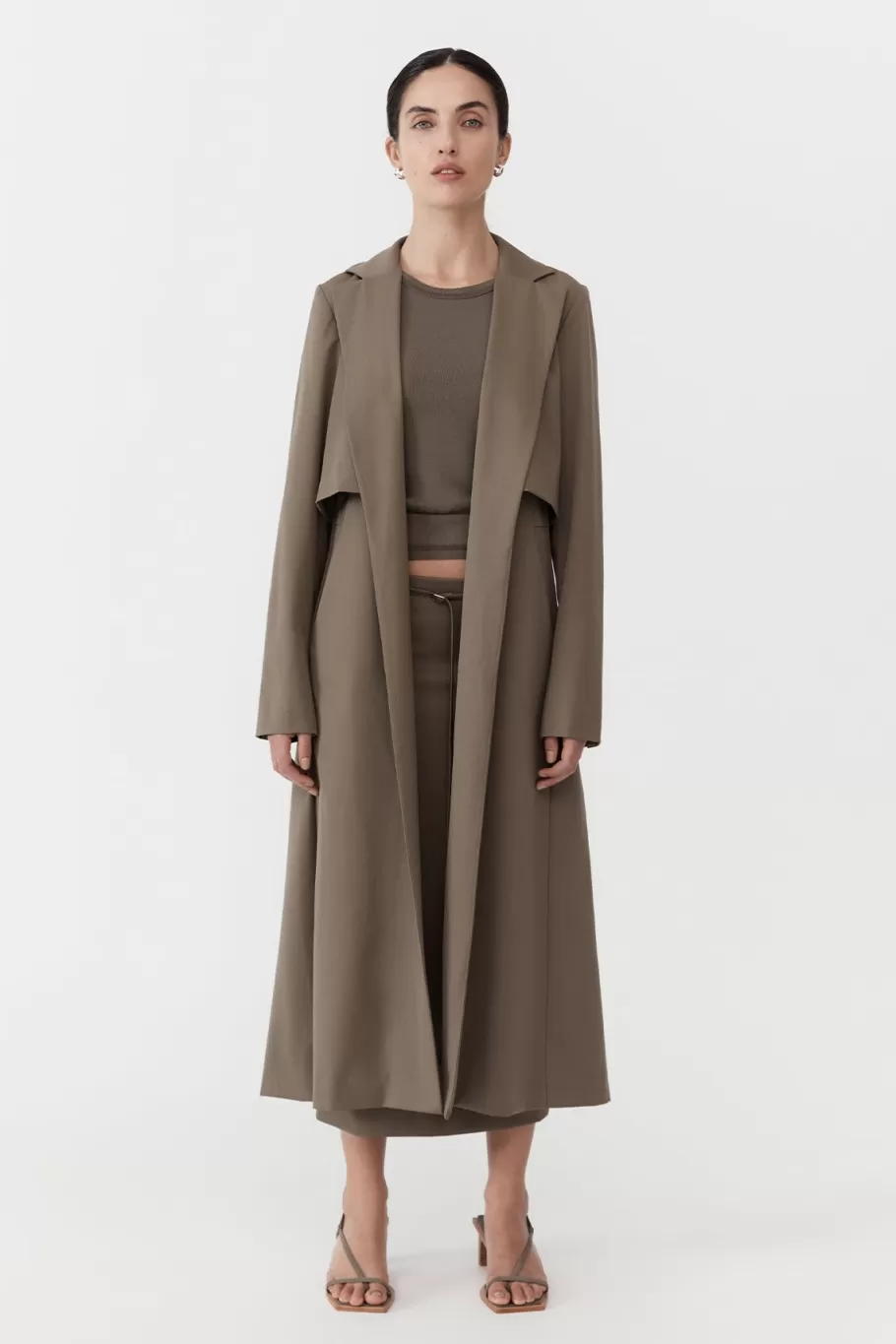 Outerwear | Tailoring | St. Agni Layered Wool Trench - Kelp