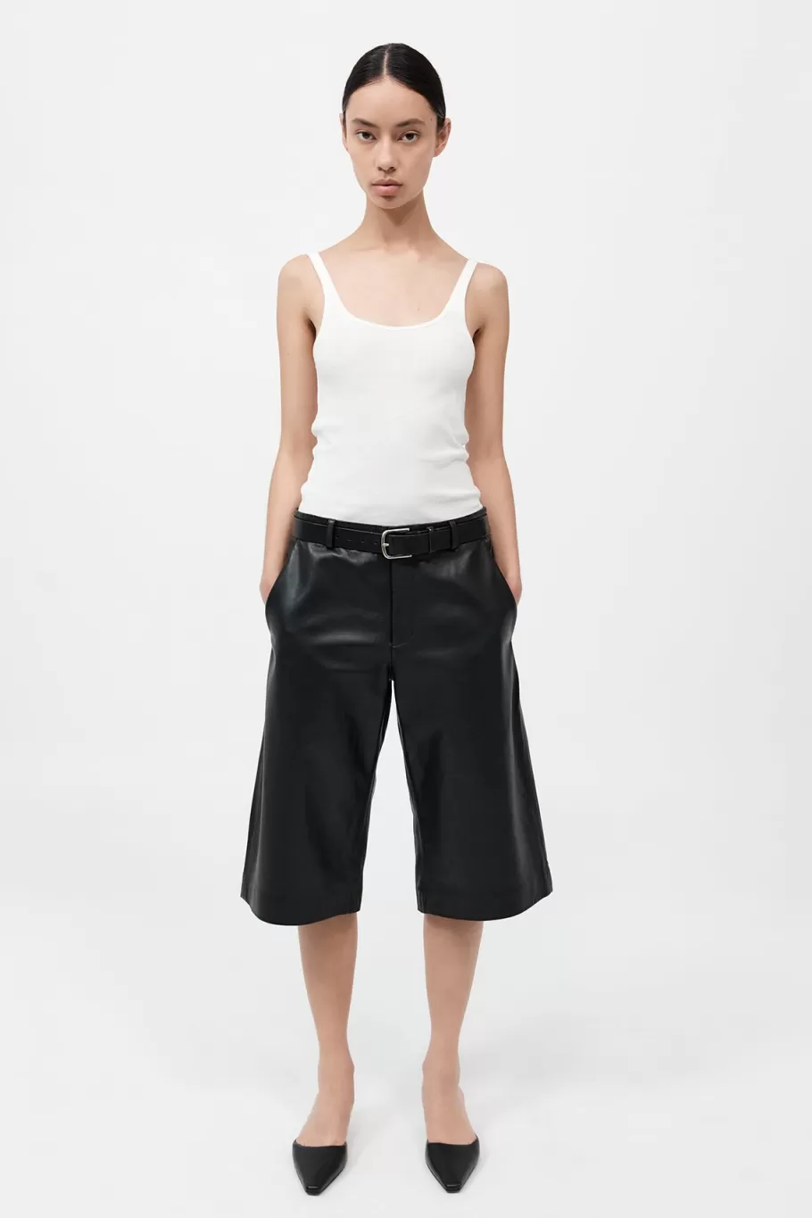 Leather | Shorts | St. Agni Leather Bermuda Shorts - Black