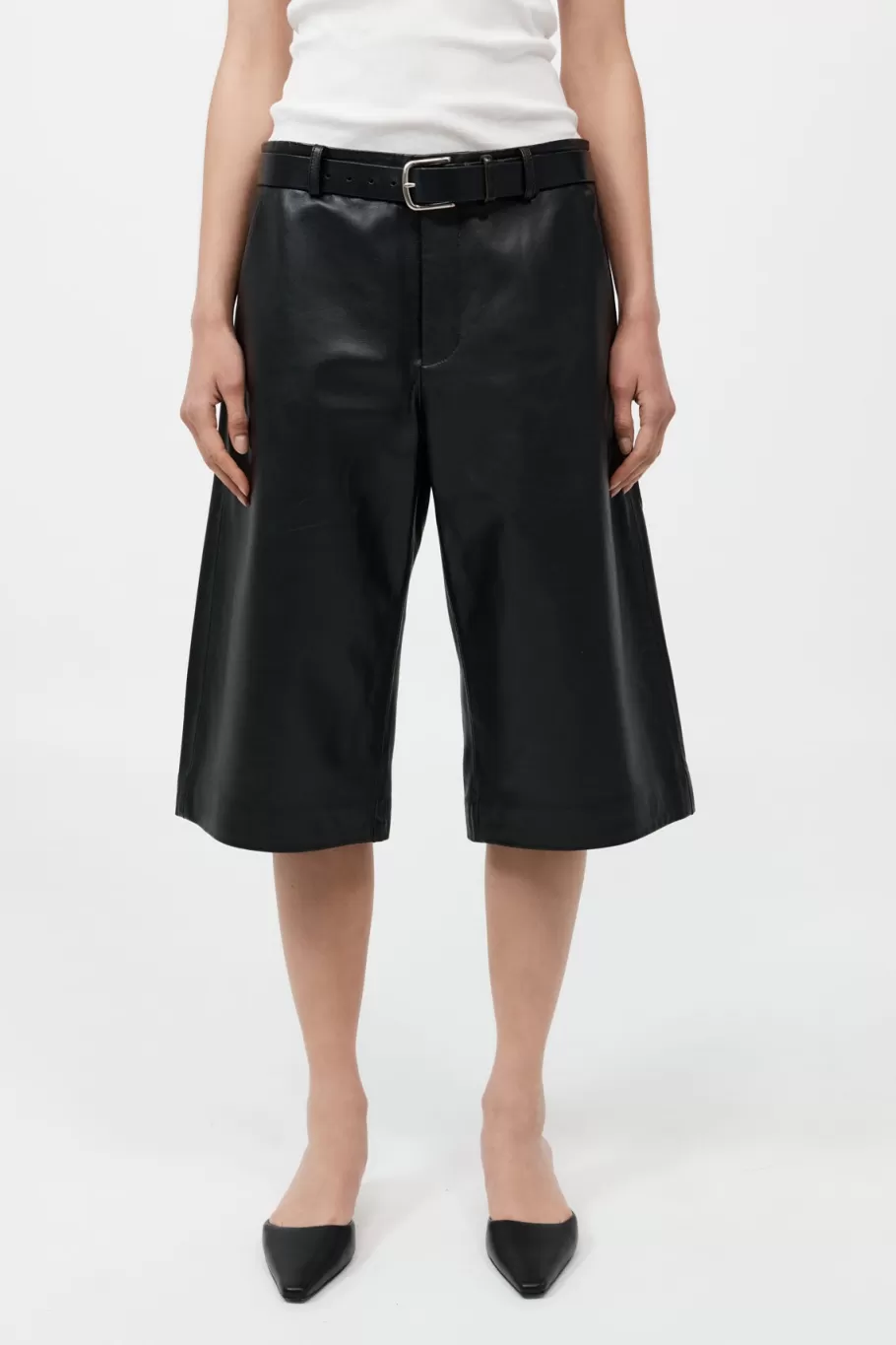 Leather | Shorts | St. Agni Leather Bermuda Shorts - Black