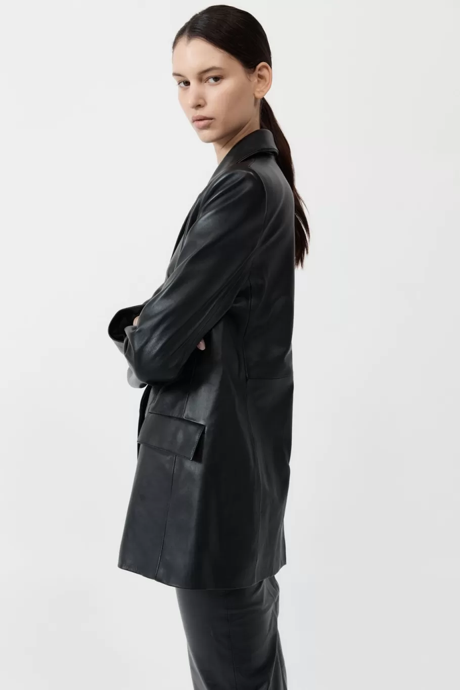 Leather | Outerwear | St. Agni Leather Blazer - Black