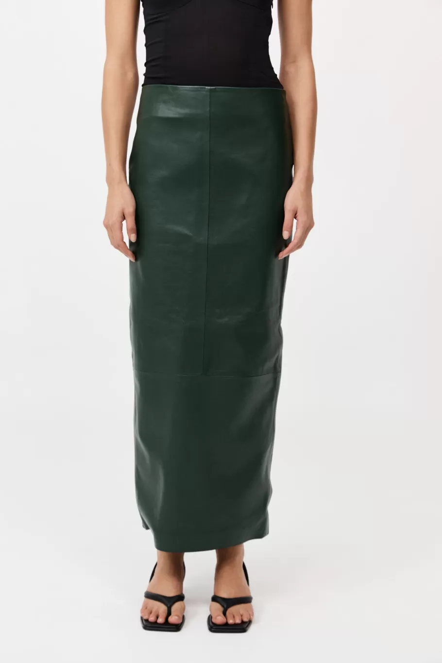 Leather | Skirts | St. Agni Leather Column Skirt - DEEP GREEN