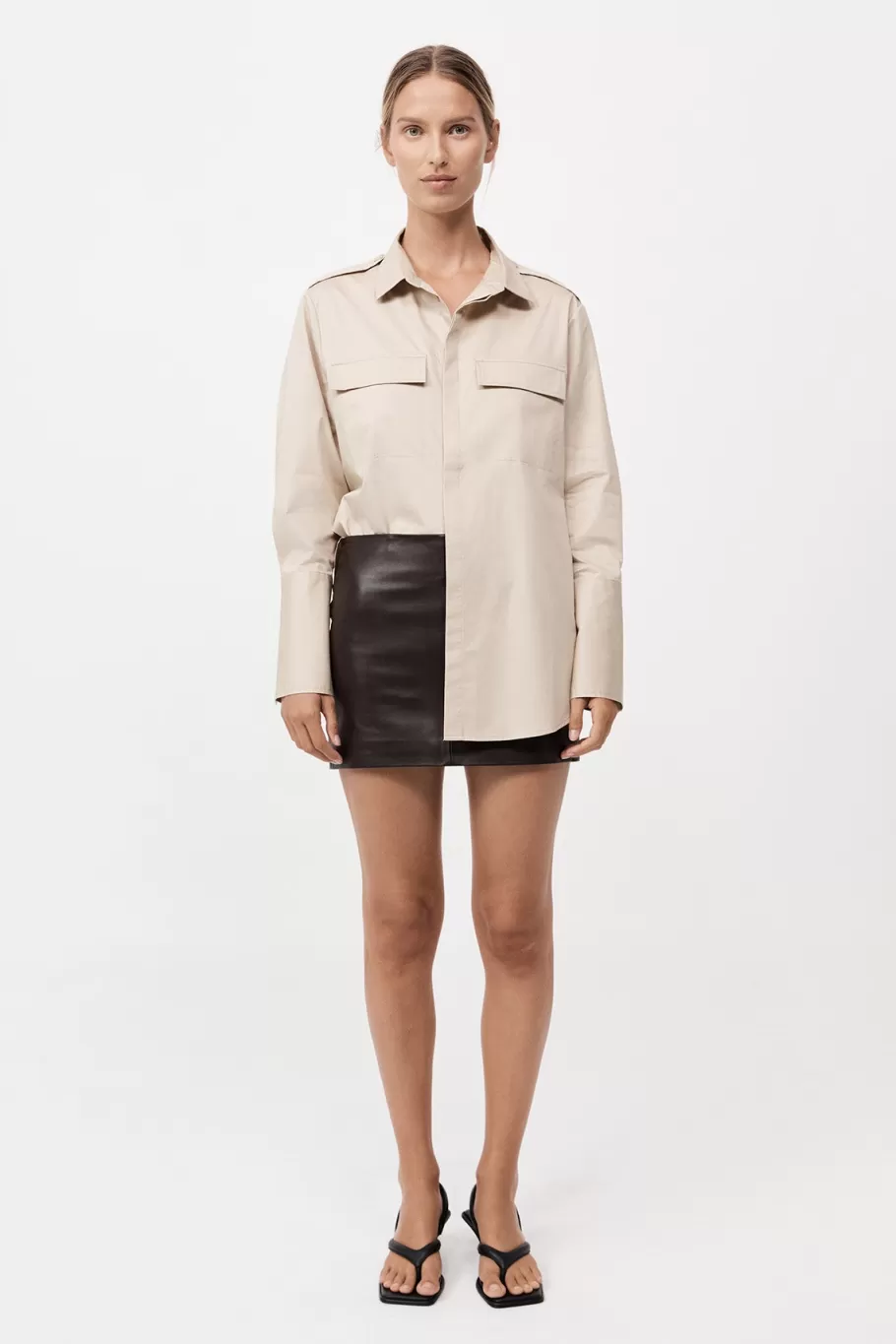 Leather | Skirts | St. Agni Leather Mini Skirt - CHOCOLATE