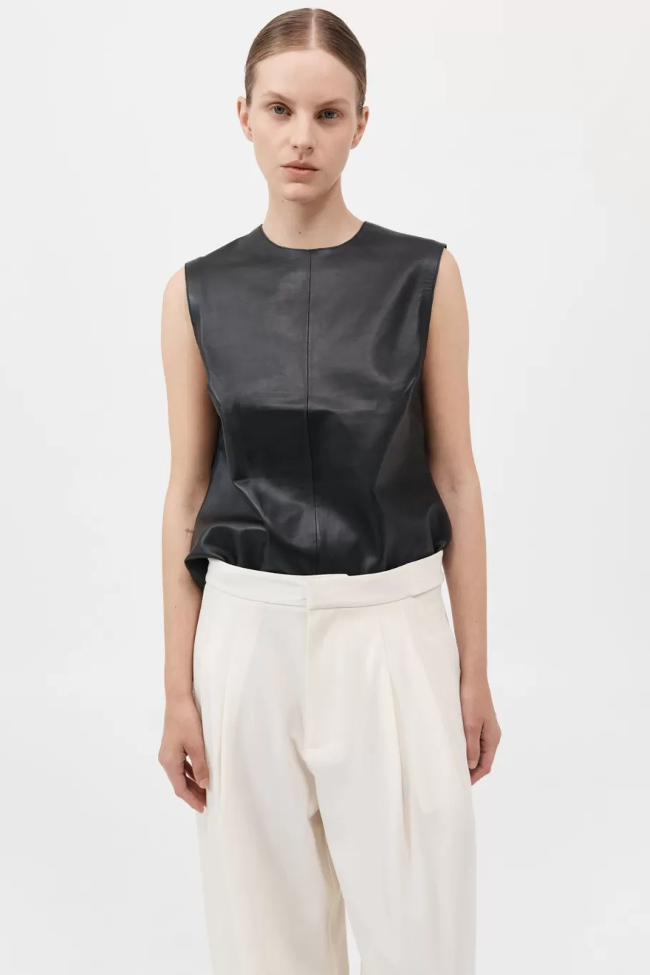 Leather | Tops | St. Agni Leather Top - BLACK