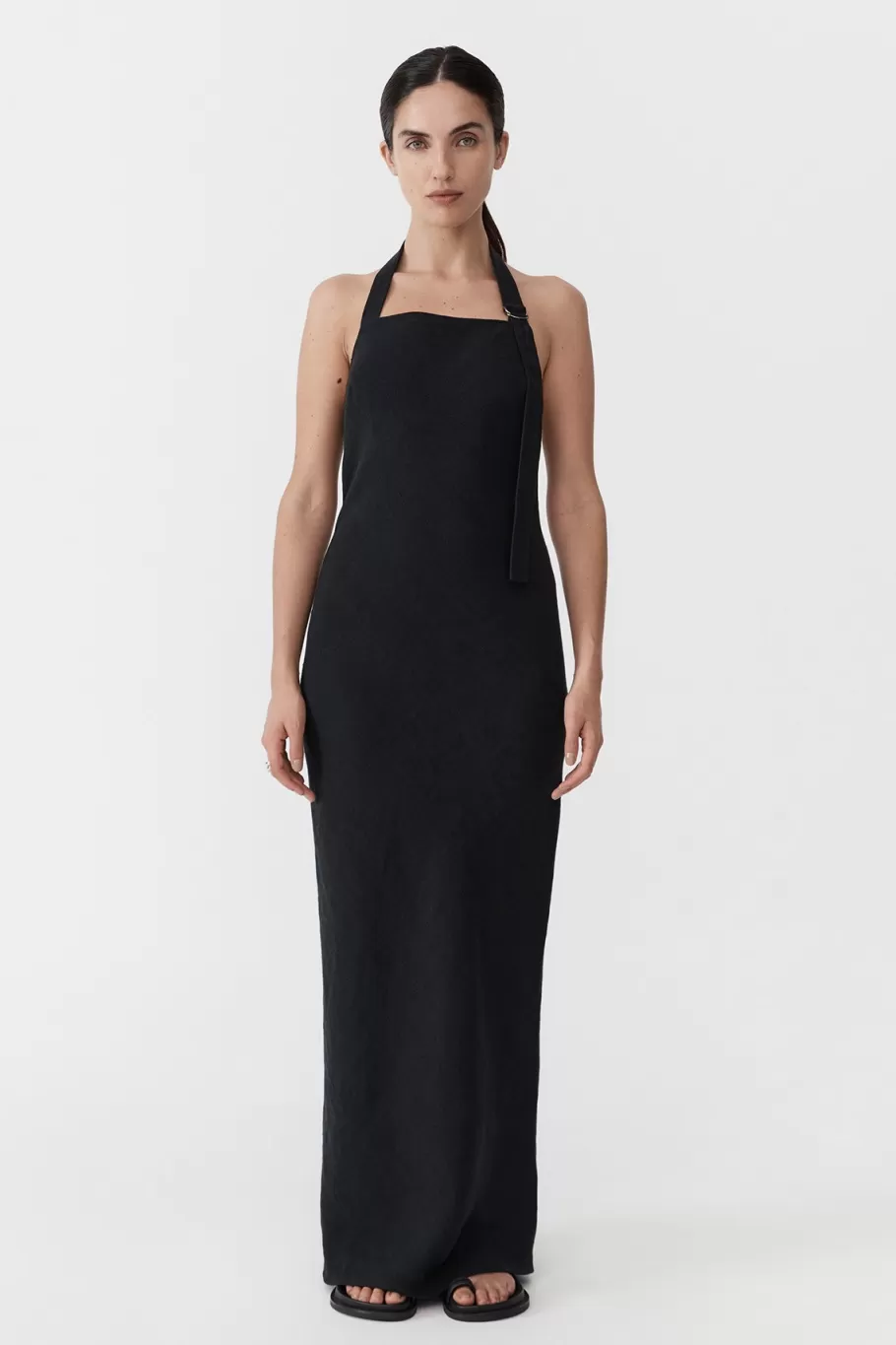 Dresses | Tailoring | St. Agni Linen Bias Maxi Dress - BLACK