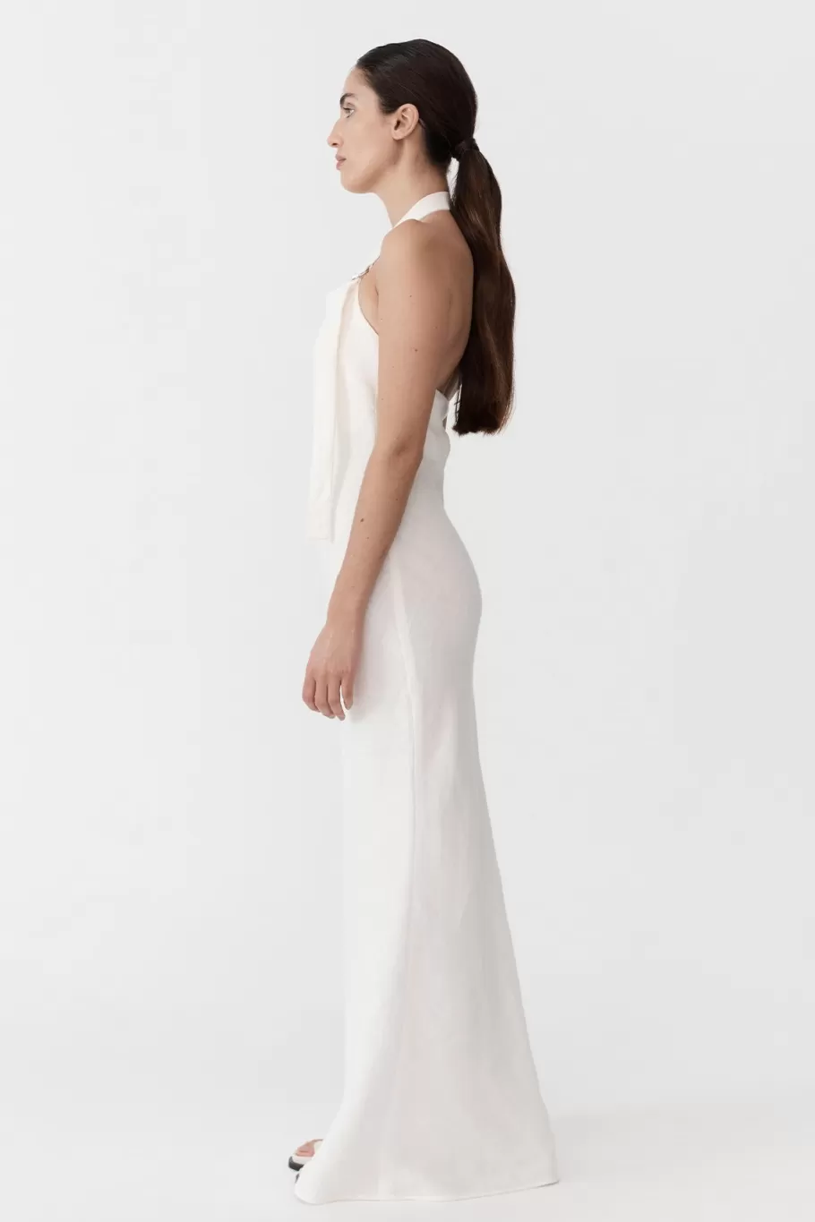 Dresses | Tailoring | St. Agni Linen Bias Maxi Dress - IVORY